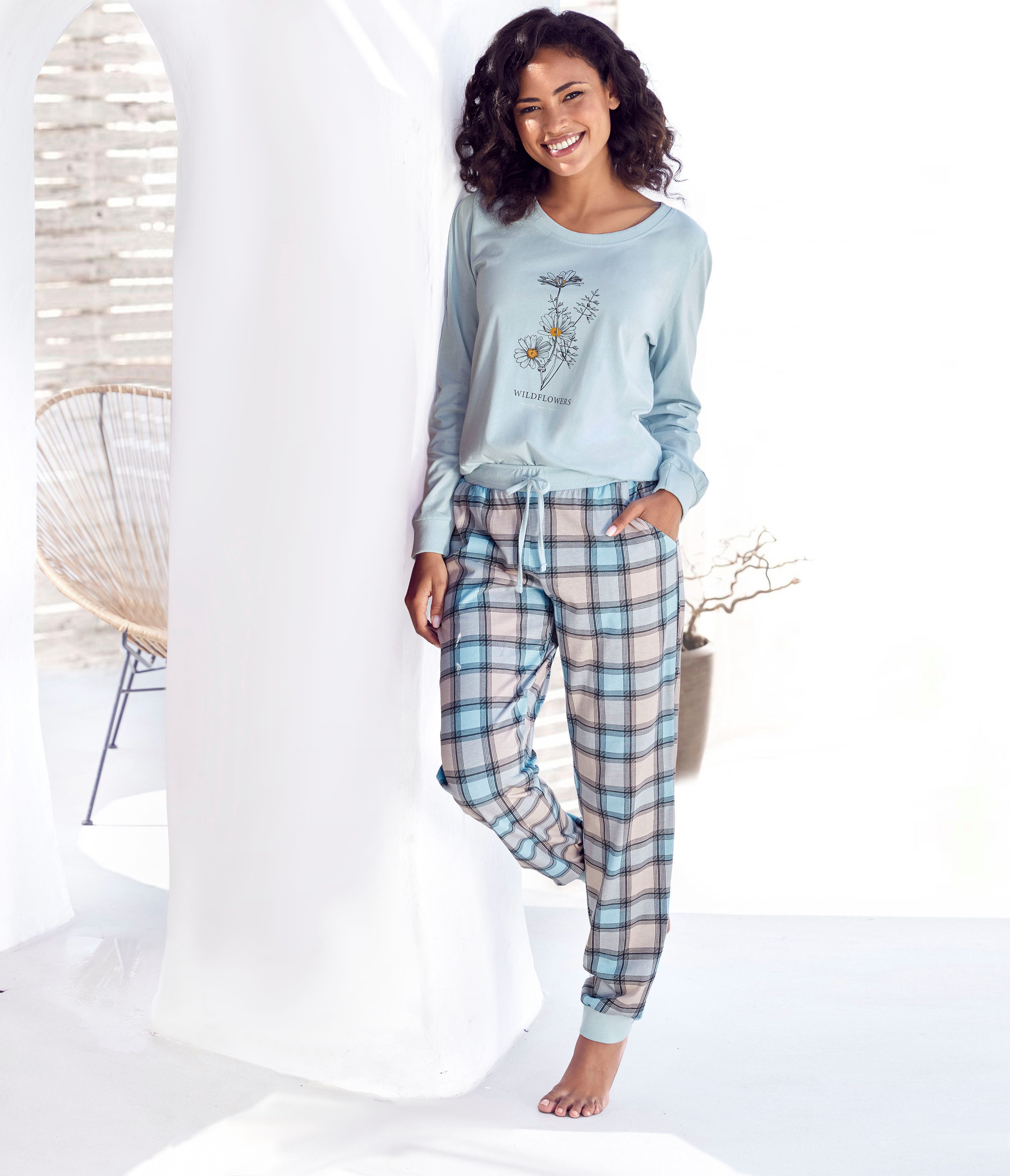 Vivance Dreams Pyjama, (2 tlg.), mit Frontdruck günstig online kaufen
