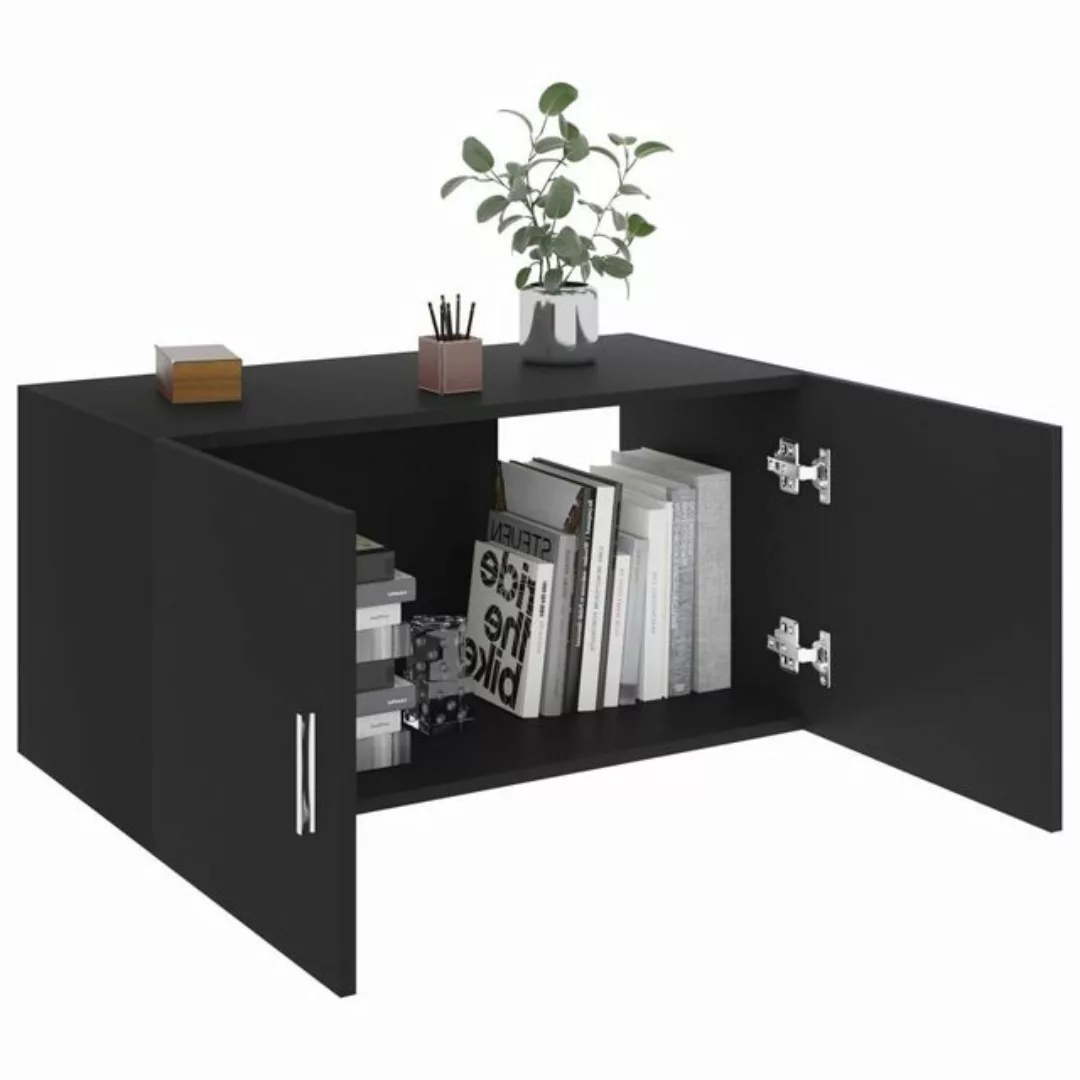 vidaXL Hängeschrank Hängeschrank Wandschrank Schwarz 80 x 39 x 40 cm Spanpl günstig online kaufen