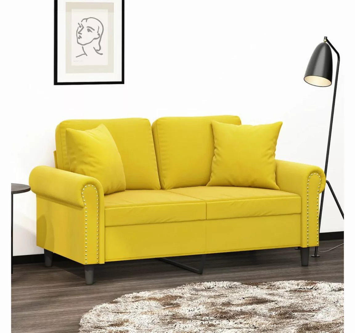 vidaXL Sofa Sofa mit Zierkissen Samt, 120 cm, 2-Sitzer günstig online kaufen