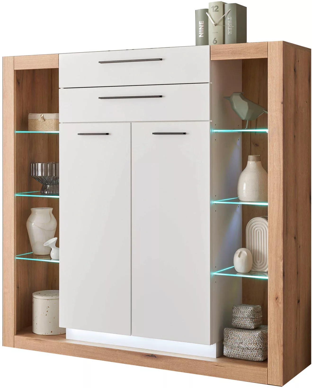 INOSIGN Highboard "Brixen, moderne Kommode, Stauraumelement in Eiche Evoke günstig online kaufen