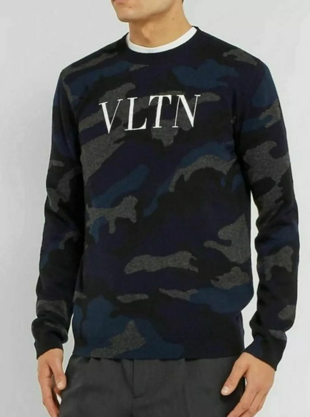 Valentino Strickpullover VALENTINO CAMOUFLAGE LOGO CASHMERE KASCHMIR SWEATE günstig online kaufen