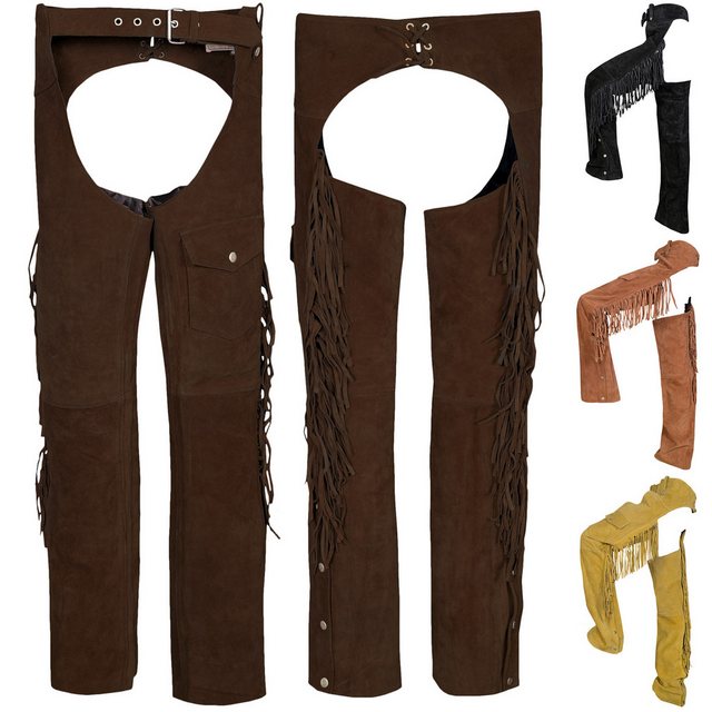 German Wear Reithose GW952T Chaps Fransenhose Reiter Cowboy Western Lederch günstig online kaufen