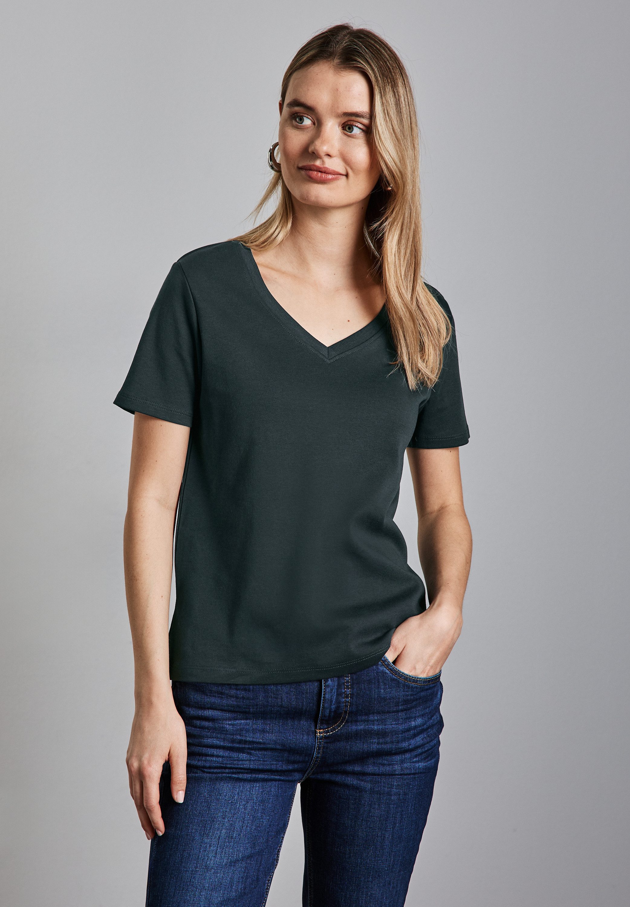 STREET ONE V-Shirt, aus reiner Baumwolle günstig online kaufen