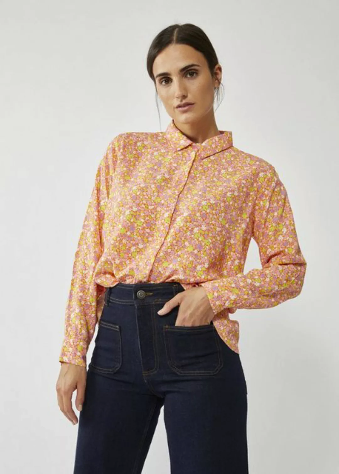 Codello Klassische Bluse aus Viskose mit Millefleurs-Muster günstig online kaufen