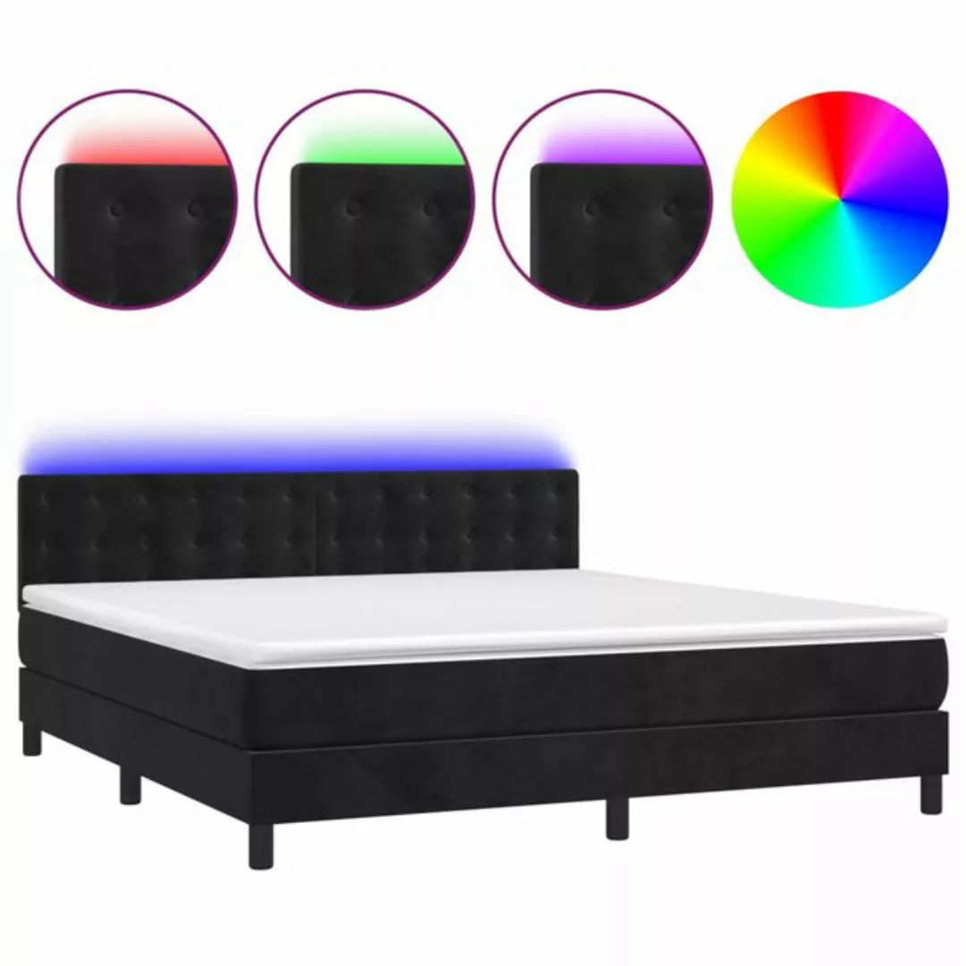 vidaXL Boxspringbett Bett Boxspringbett mit Matratze & LED Samt (160 x 200 günstig online kaufen