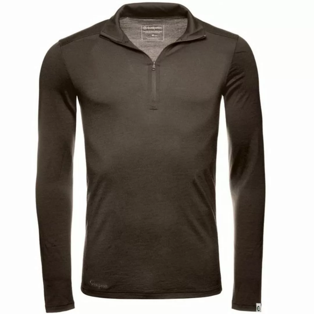 Kaipara - Merino Sportswear Langarmshirt Merino Zip-Neck Herren Slimfit 200 günstig online kaufen