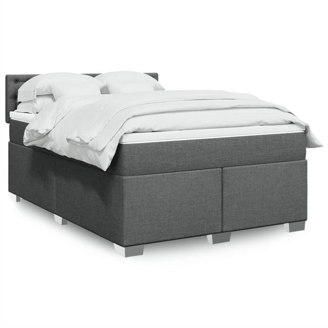 vidaXL Boxspringbett mit Matratze Dunkelgrau 160x200 cm Stoff2107864 günstig online kaufen