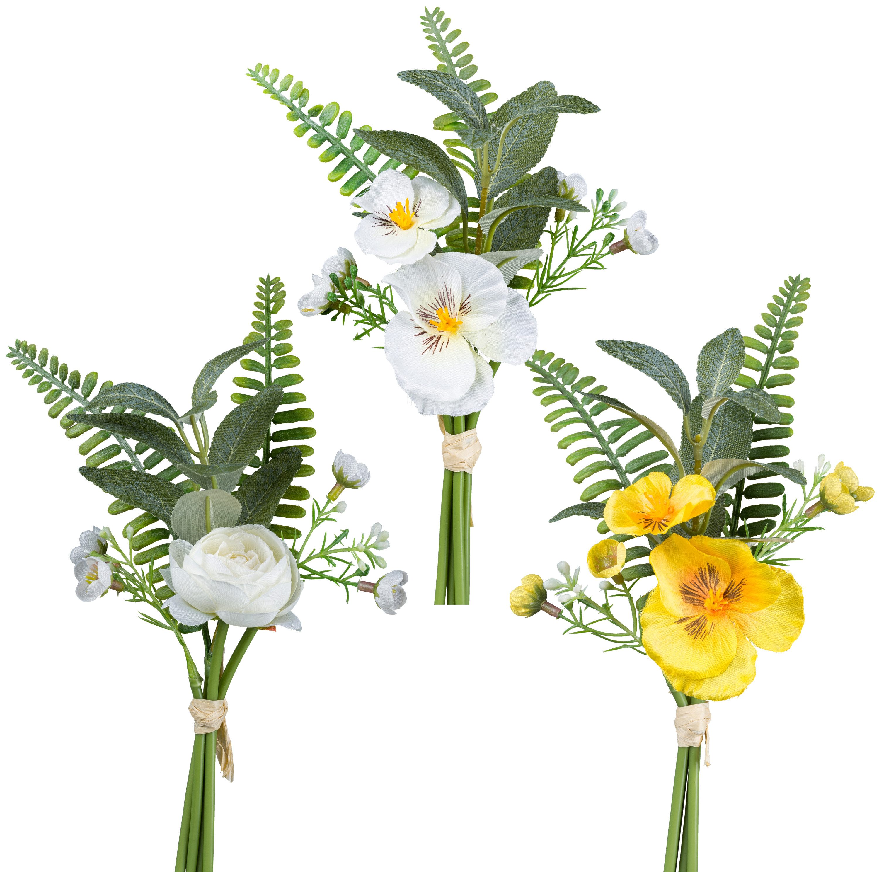 Creativ green Kunstblumenstrauß "Mix aus Stiefmütterchen und Ranunkel", mit günstig online kaufen