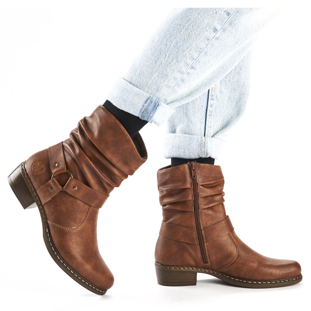 Rieker Stiefelette, Cowboyboots, Westernstiefelette, Blockabsatz, mit Zierr günstig online kaufen