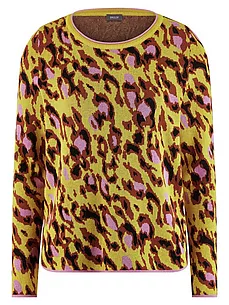 Strickpullover Rundhals-Ausschnitt BASLER gelb günstig online kaufen