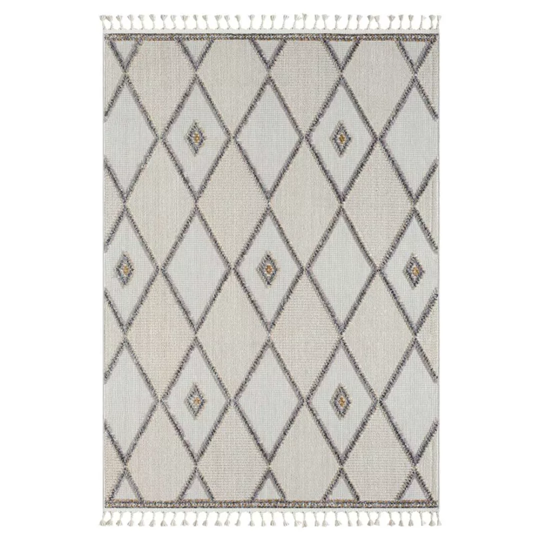 Sisaloptik Teppich in Beige - Grau - Cremefarben geometrischem Muster günstig online kaufen