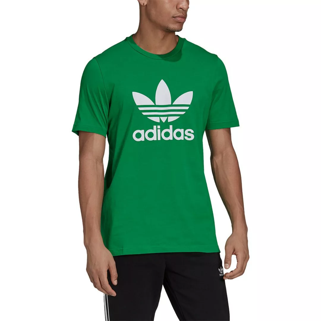 adidas Originals – adicolor – T-Shirt in Grün mit großem Dreiblattlogo günstig online kaufen