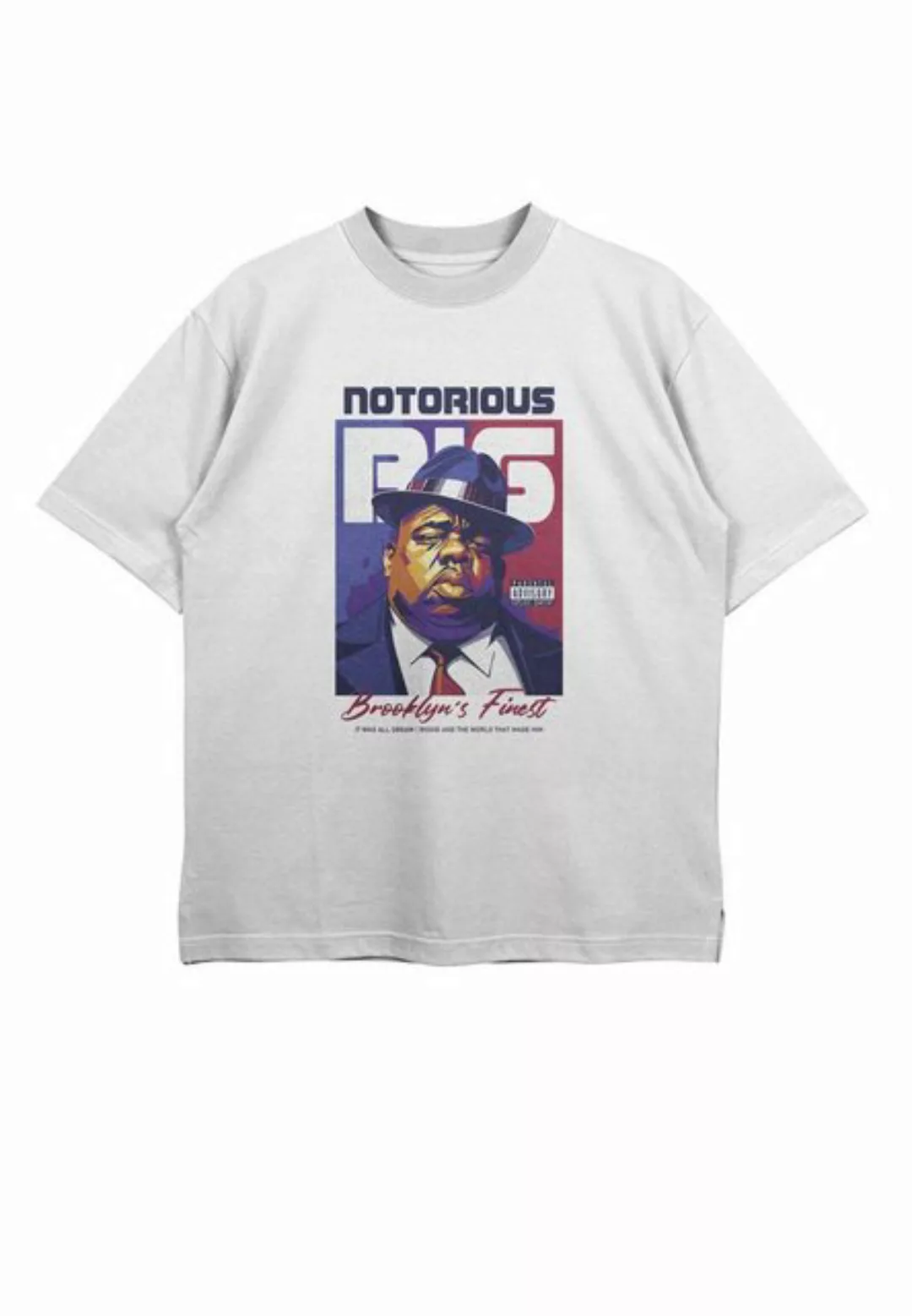 Novux T-Shirt Notorious BIG Oversize Herren Tshirt Farbe Weiß (1-tlg) aus B günstig online kaufen