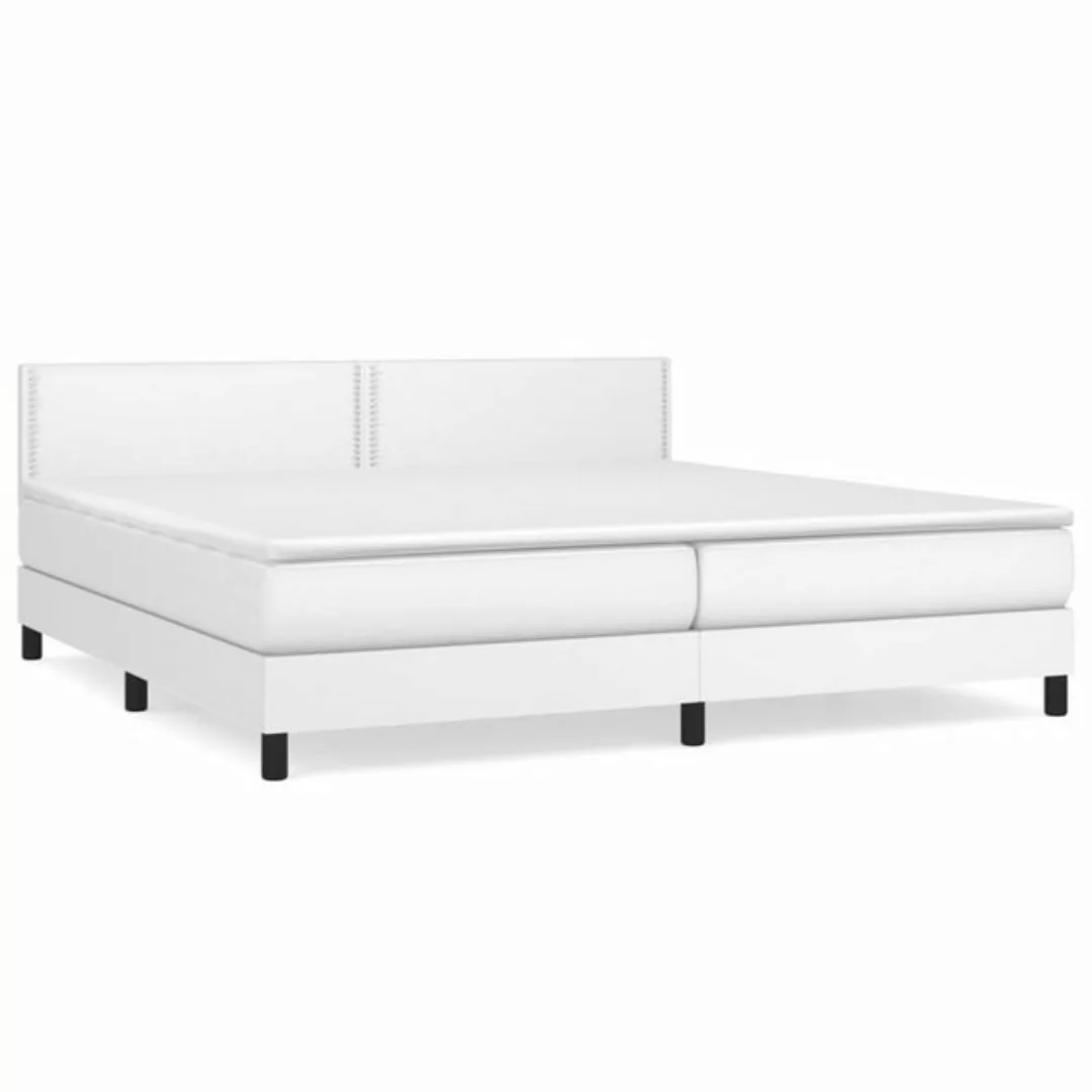 Vidaxl Boxspringbett Mit Matratze Weiß 200x200 Cm Kunstleder günstig online kaufen