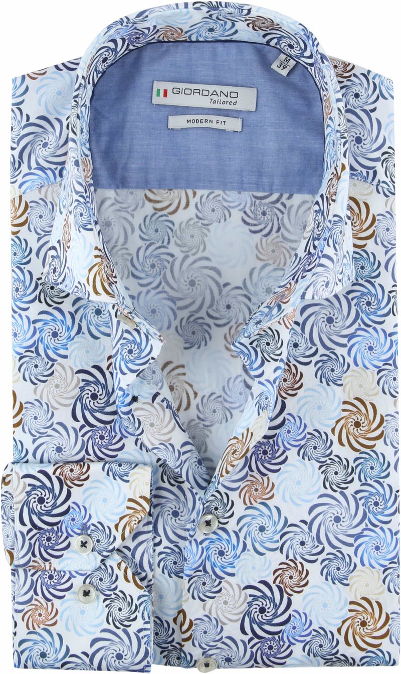 Giordano Hemd Spirale Blau - Größe 40 günstig online kaufen