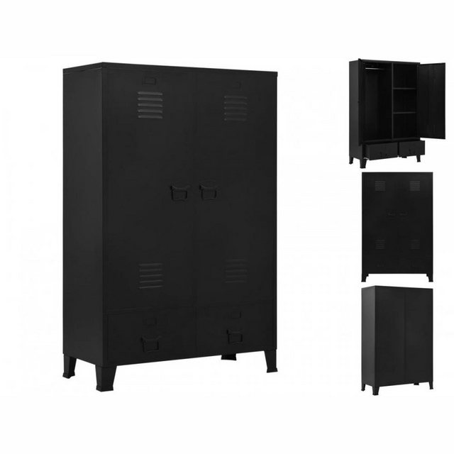 vidaXL Spind Kleiderschrank Spind Industriell Schwarz 9040140 cm Stahl günstig online kaufen