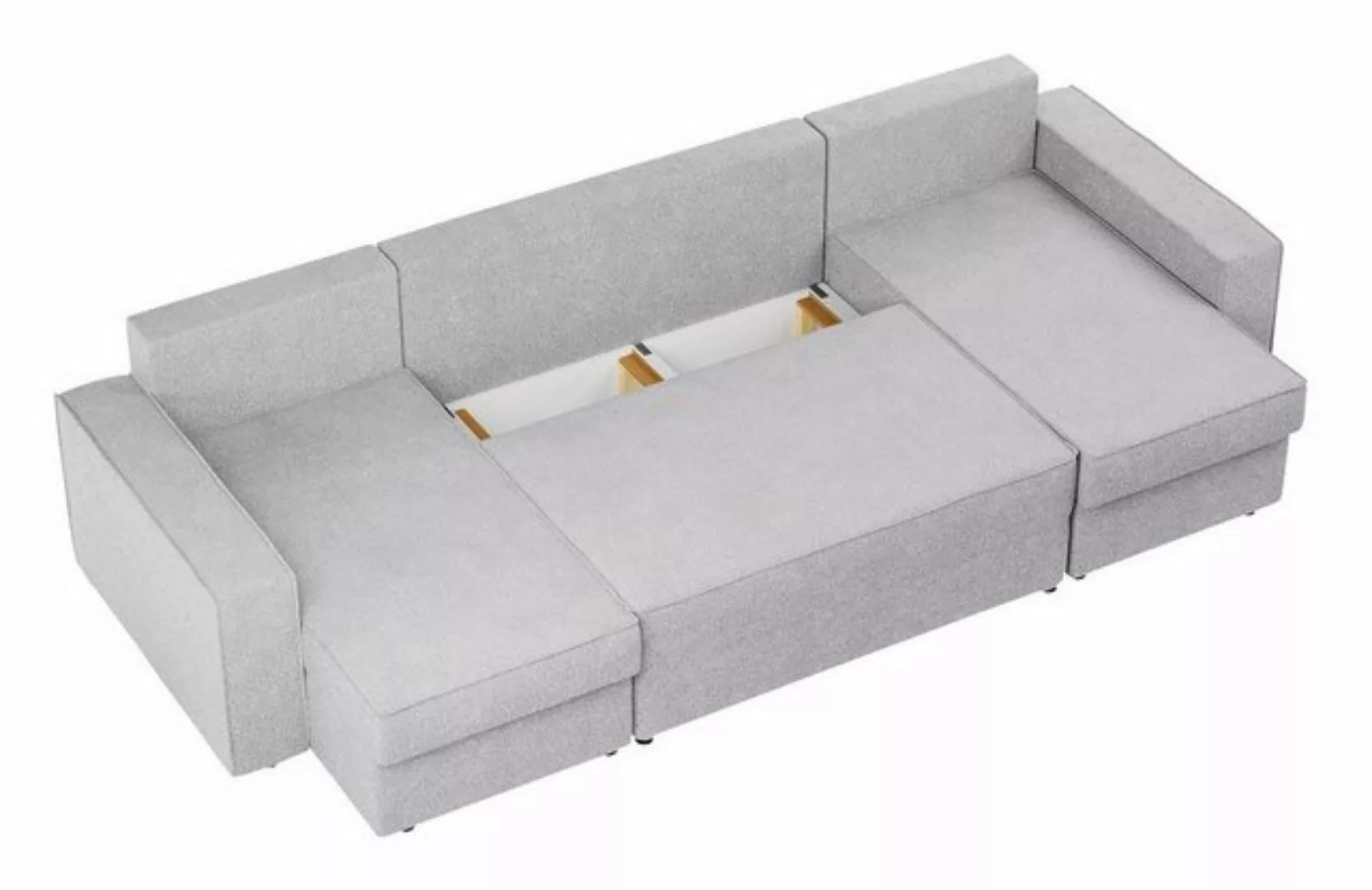MKS MÖBEL Ecksofa DENVER U, U - Form Couch mit Schlaffunktion - Bettsofa, P günstig online kaufen