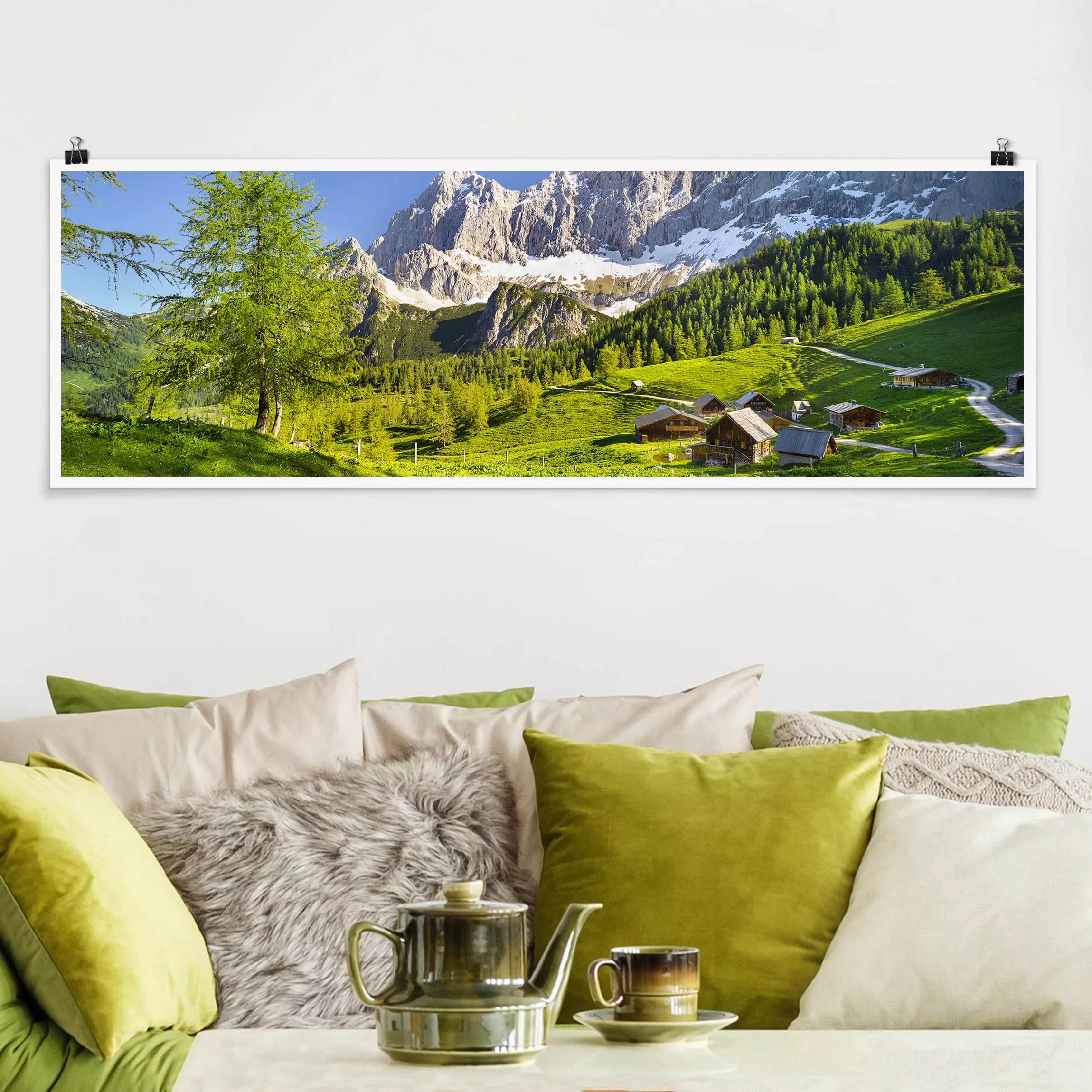 Panorama Poster Natur & Landschaft Steiermark Almwiese günstig online kaufen
