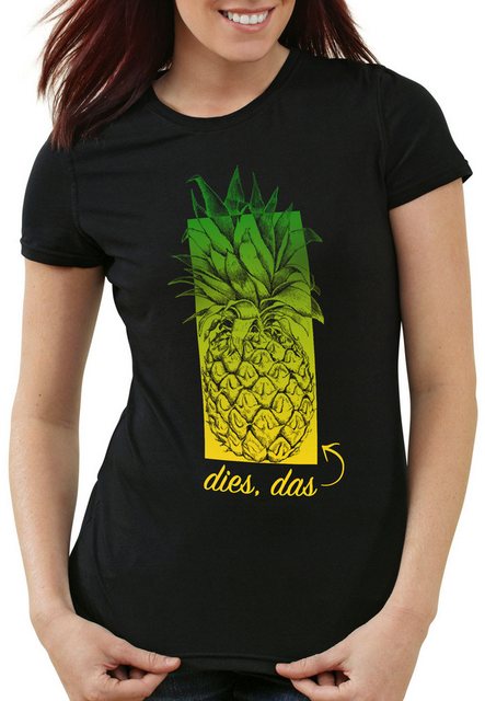 style3 T-Shirt Dies das Ananas neonschwarz pineapple hip hop rap günstig online kaufen