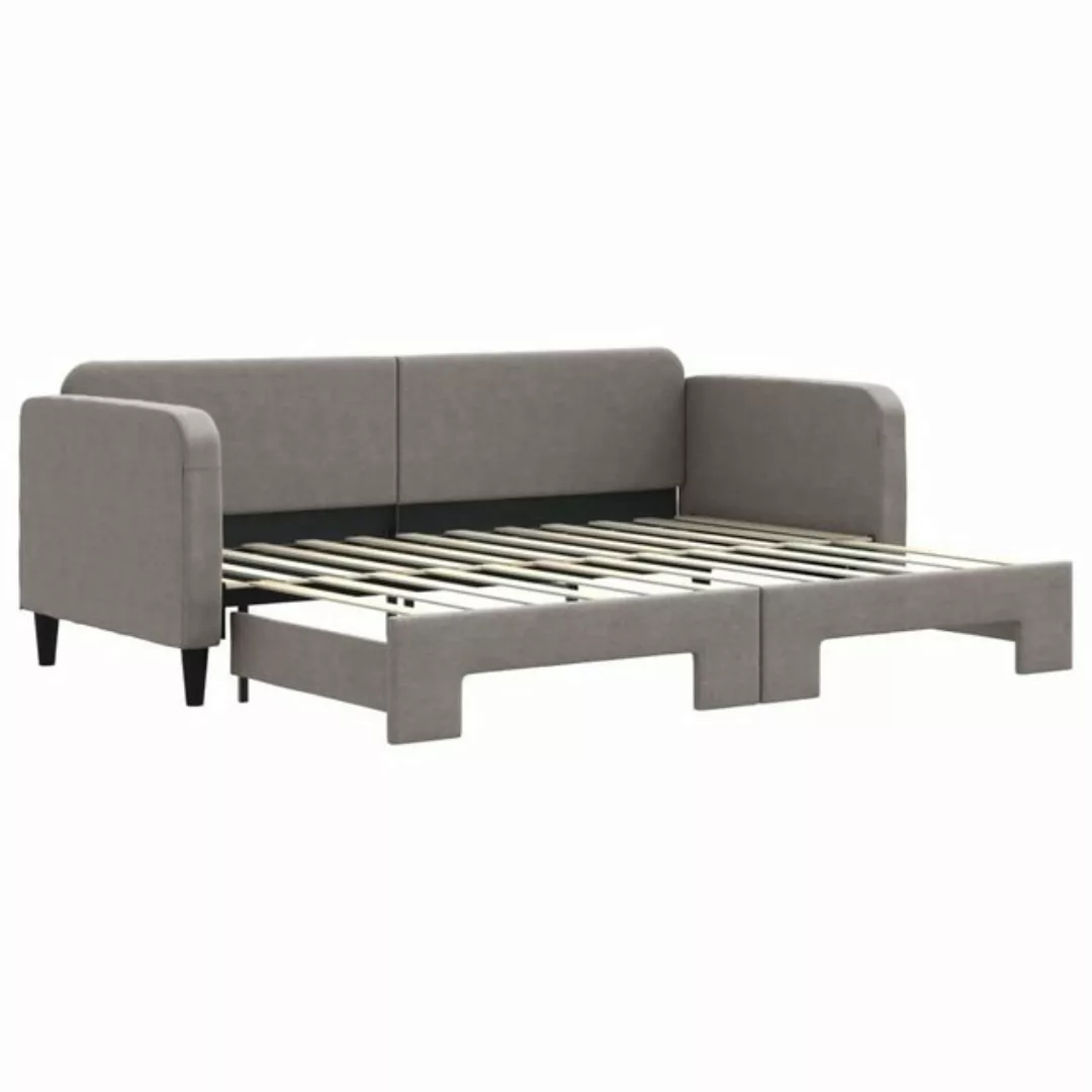 vidaXL Gästebett Gästebett Tagesbett Ausziehbar Taupe 80x200 cm Stoff Bett günstig online kaufen