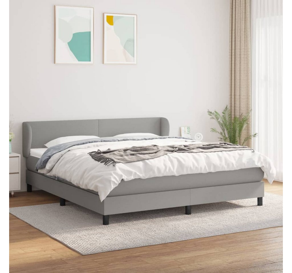 vidaXL Boxspringbett Boxspringbett mit Matratze Dunkelbraun 180x200 cm Stof günstig online kaufen