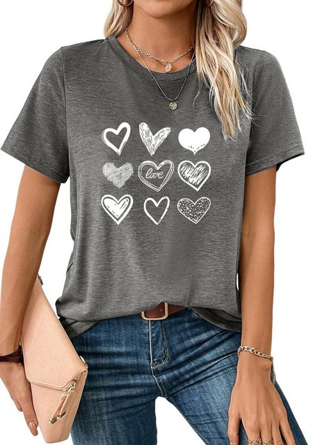 PYL T-Shirt Damen Sommer Casual Oversize-Shirt Kurzarm Lockere Tops günstig online kaufen