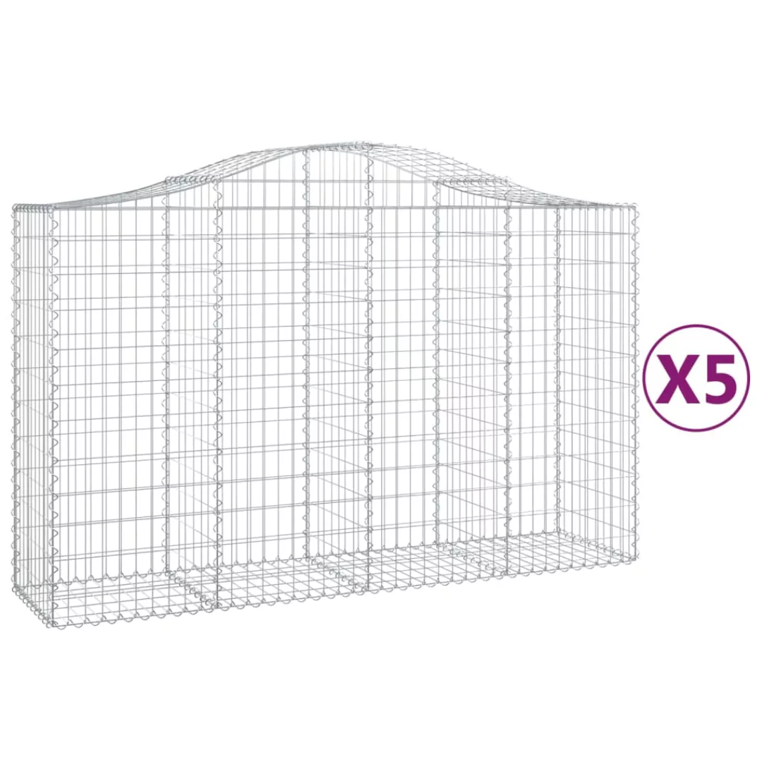 Vidaxl Gabionen Mit Hochbogen 5 Stk. 200x50x120/140cm Verzinktes Eisen günstig online kaufen