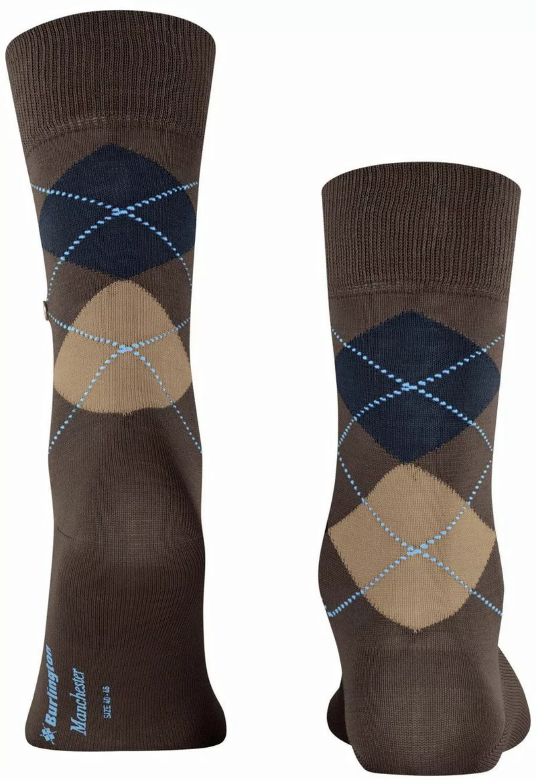 Burlington Manchester Socken Kariert Braun 5043 - Größe 40-46 günstig online kaufen