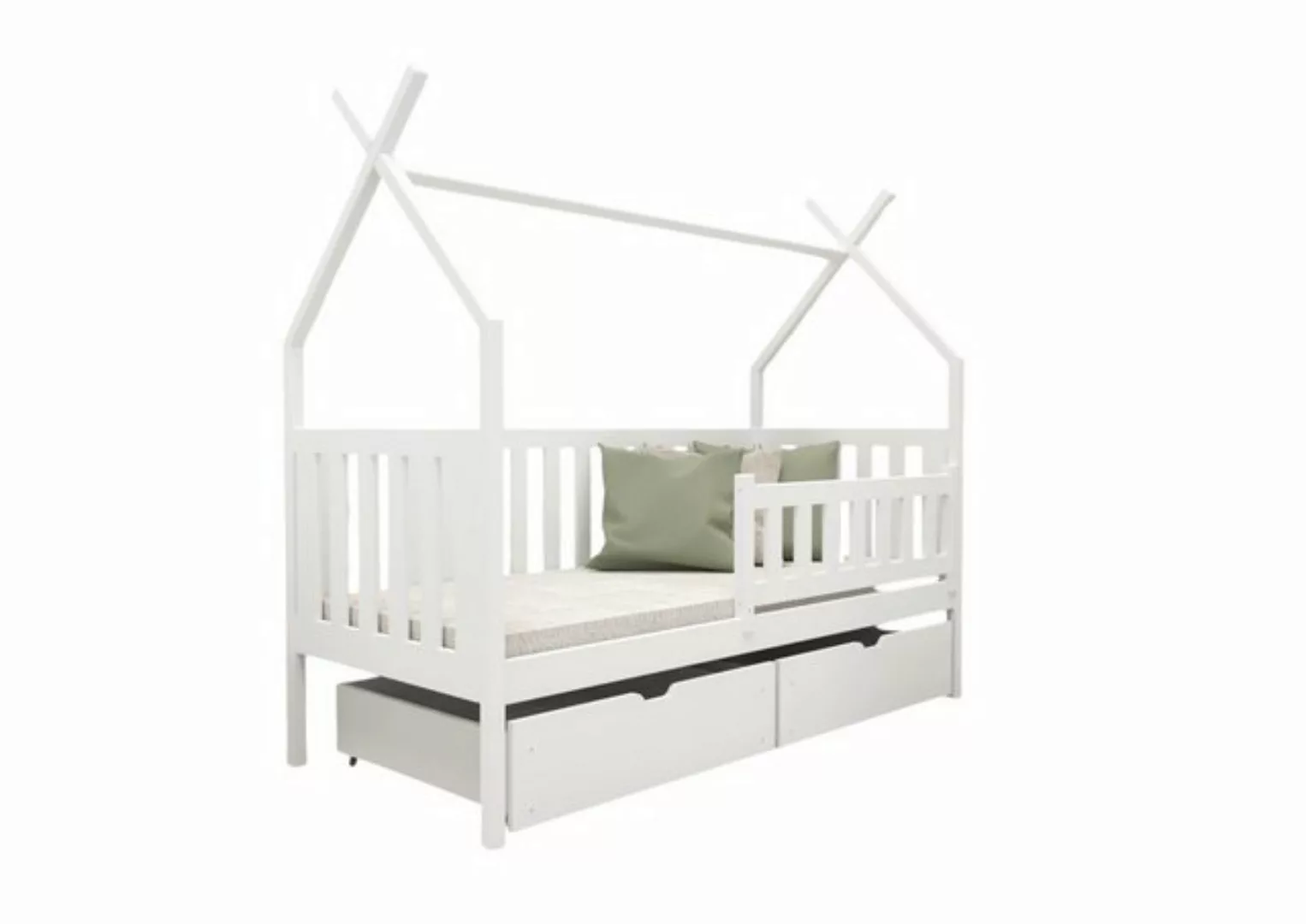 Fun Möbel Hausbett Kinderbett DARLIN (in vier Farben, inkl. Rausfallschutz) günstig online kaufen