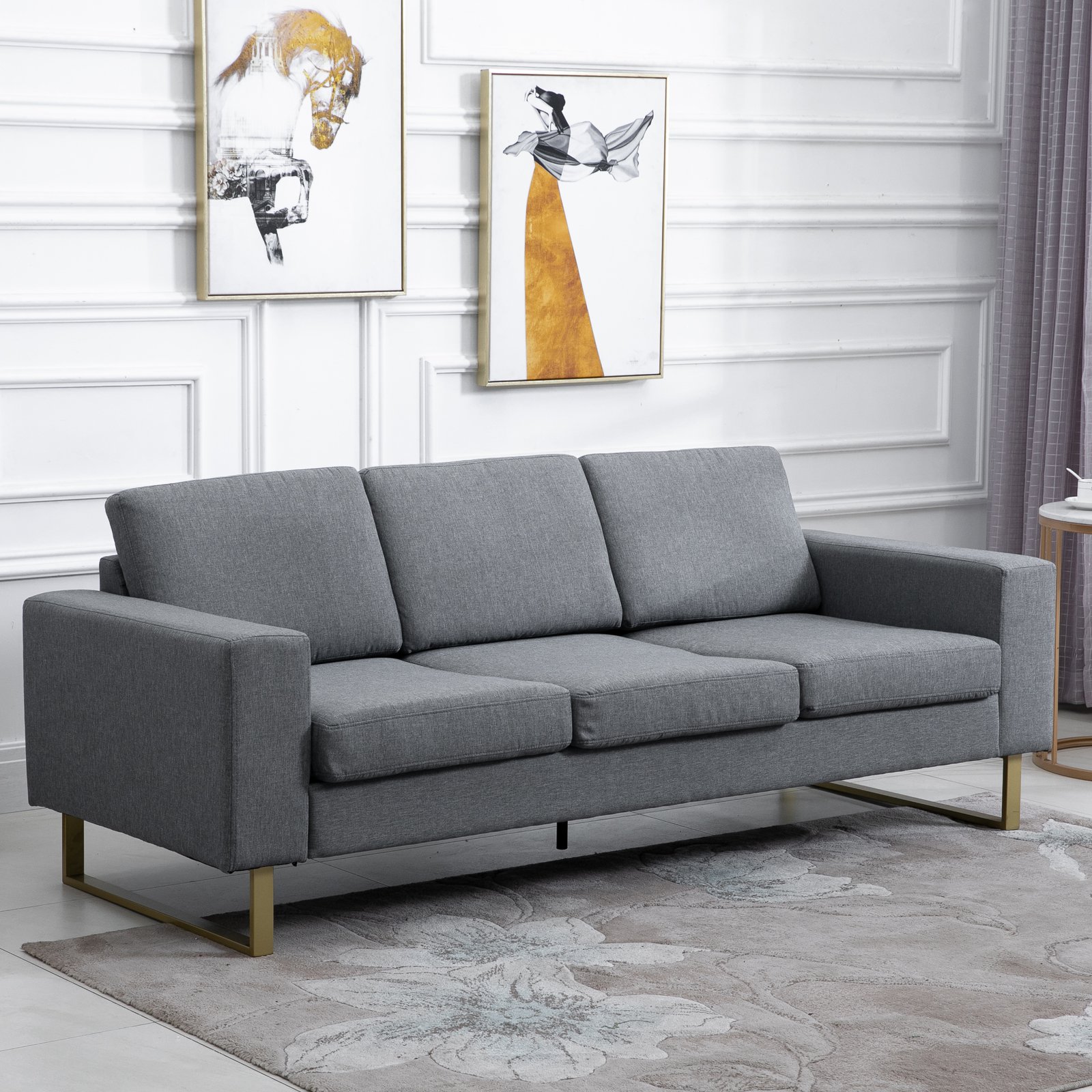 HOMCOM 3-Sitzer Sofa, Set 1 Teile, 3-Sitzer Sessel Sitzmöbel Loungesofa Arm günstig online kaufen