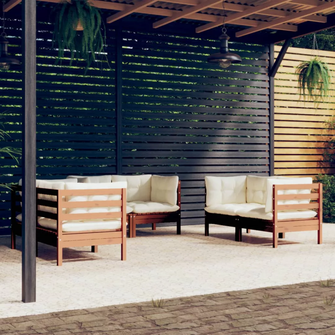6-tlg. Garten-lounge-set Mit Kissen Massivholz Kiefer günstig online kaufen