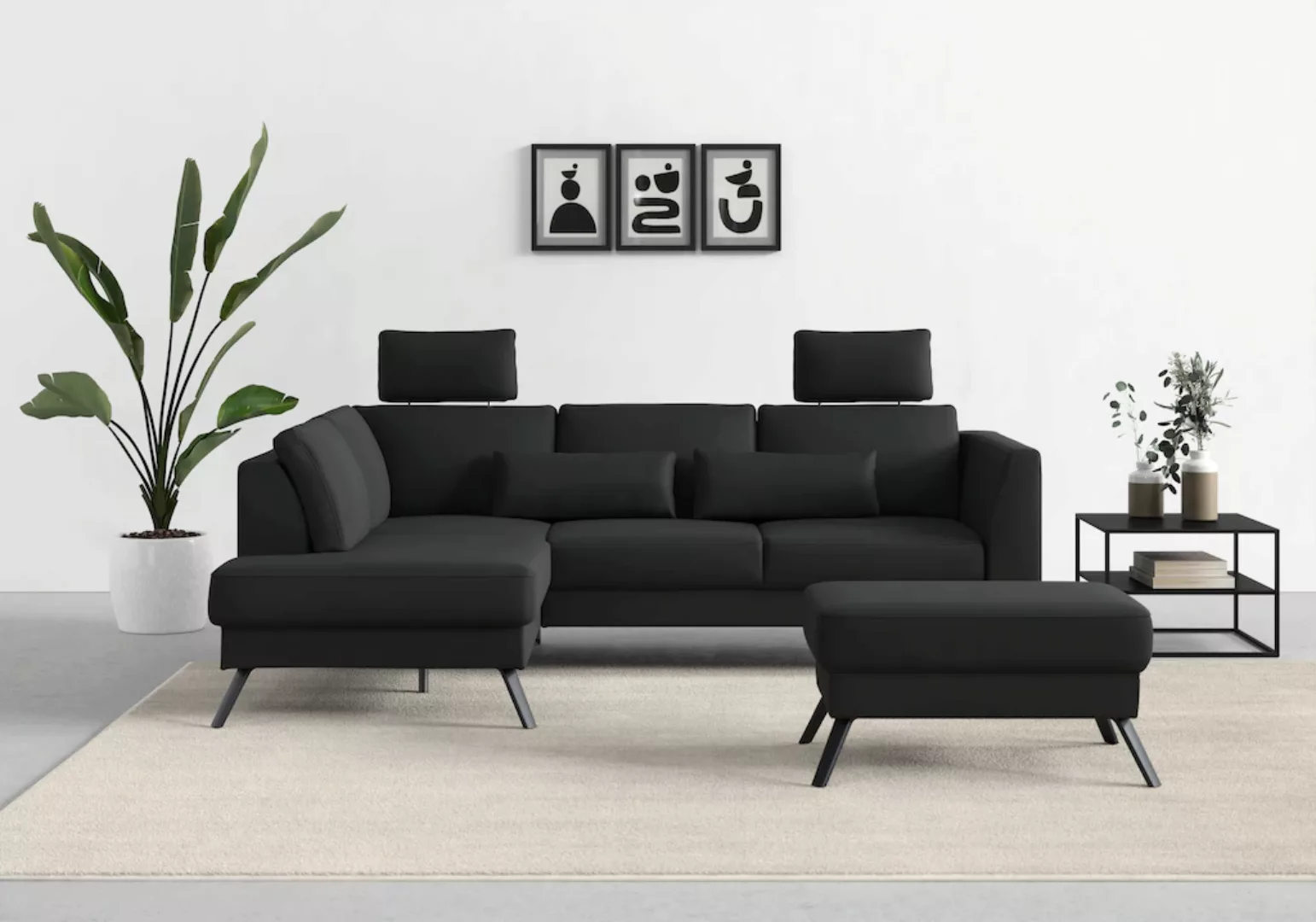 sit&more Ecksofa "Lindholm L-Form", mit Sitztiefenverstellung und Federkern günstig online kaufen