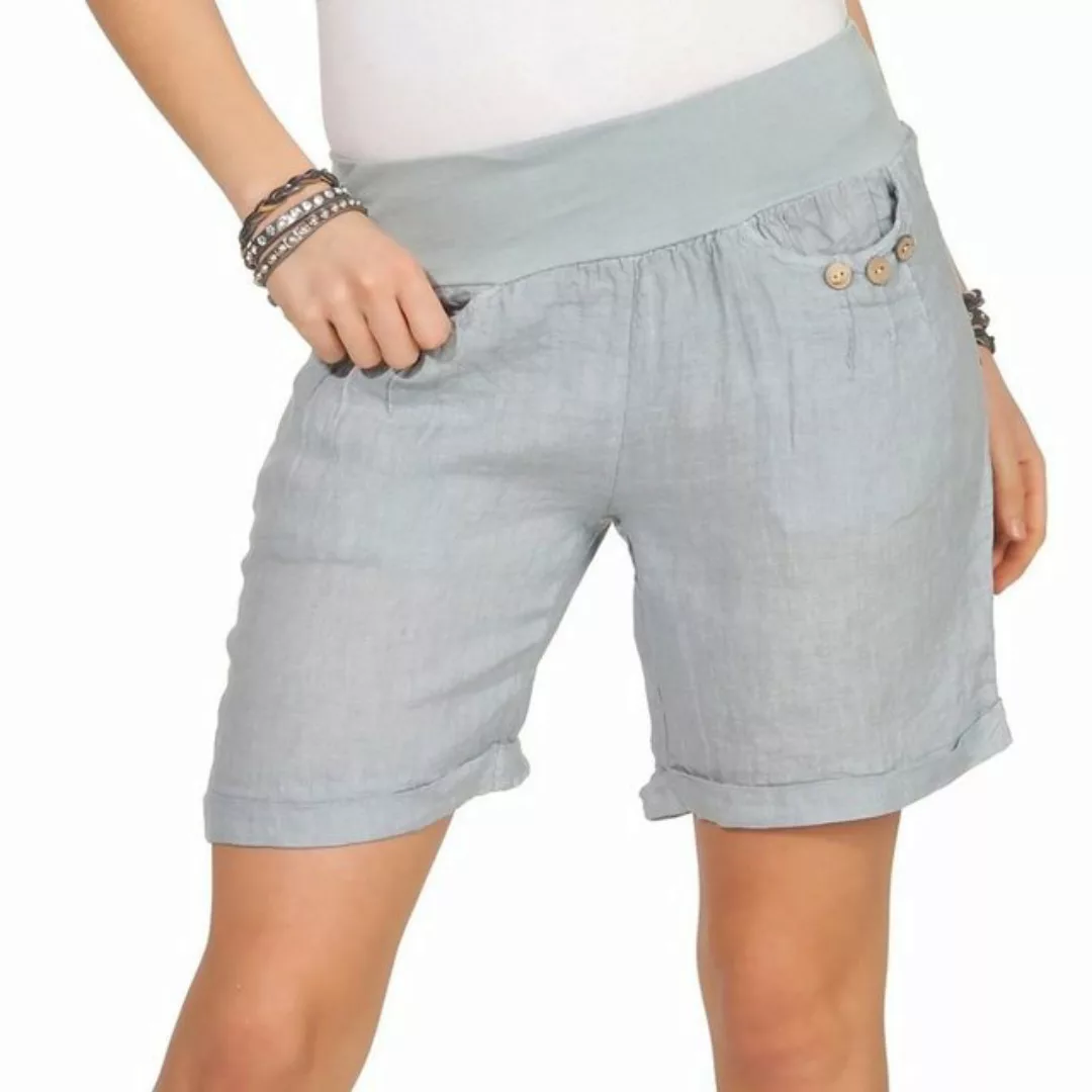 Mississhop Leinenhose Damen Shorts Leinenshorts Bermuda 100 % Leinen kurze günstig online kaufen