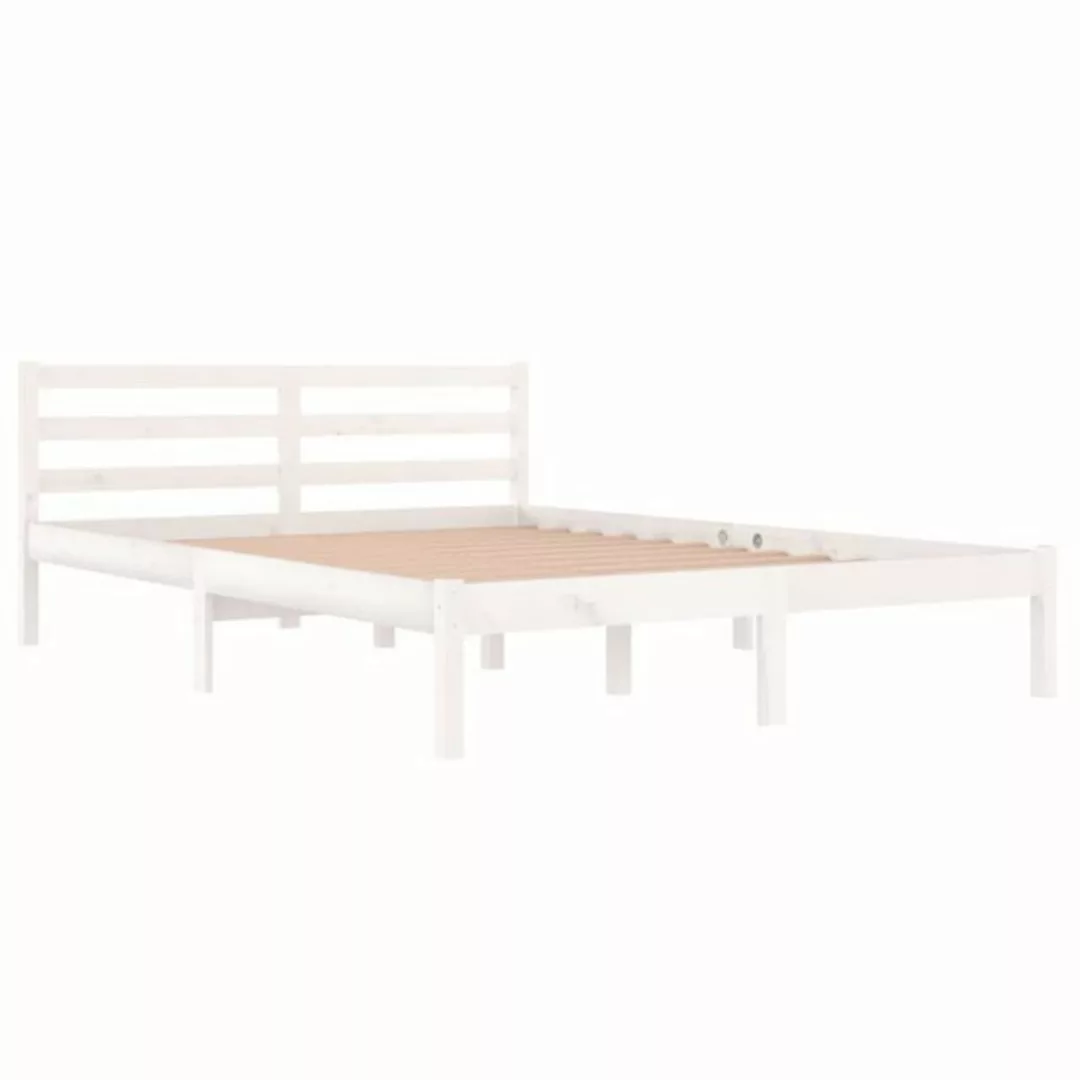 furnicato Bett Massivholzbett Kiefer 140x200 cm Weiß günstig online kaufen