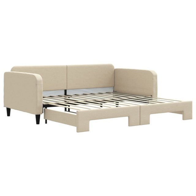 vidaXL Bett Tagesbett Ausziehbar Creme 100x200 cm Stoff günstig online kaufen