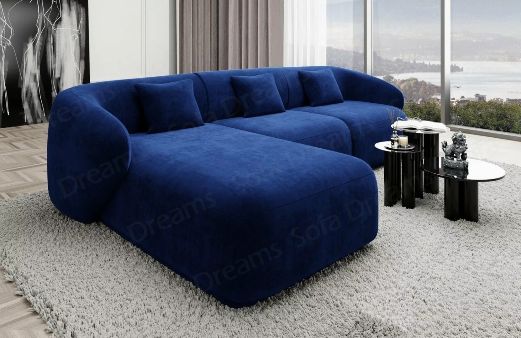 Sofa Dreams Ecksofa Design Couch Polster Samtstoff Sofa Marbella L Form kur günstig online kaufen