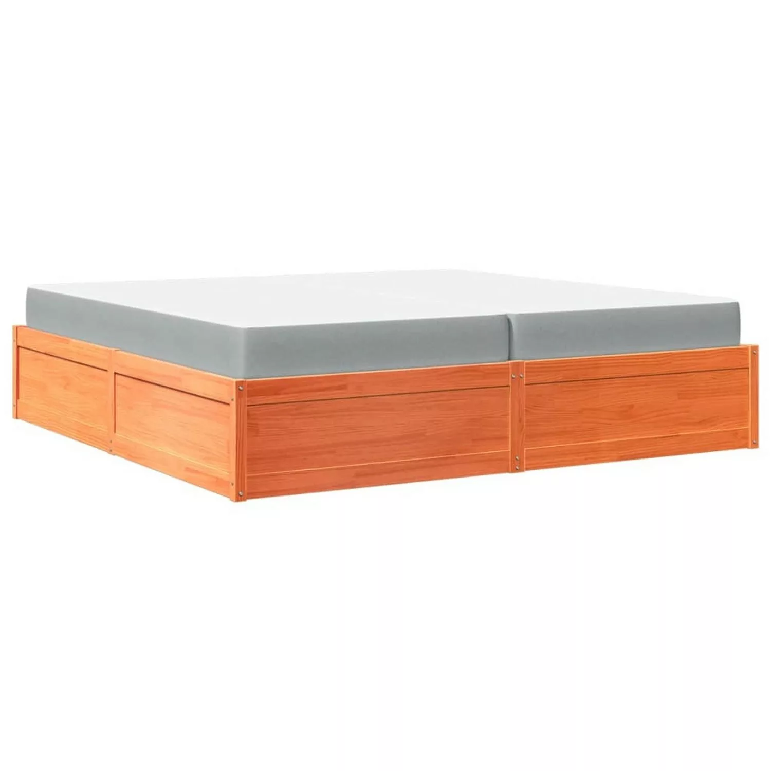 vidaXL Bett mit Matratze Wachsbraun 200x200 Massivholz Kiefer2012044 günstig online kaufen