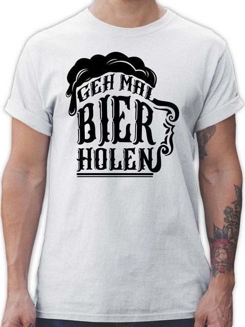 Shirtracer T-Shirt Geh mal Bier holen - schwarz Party & Alkohol Herren günstig online kaufen
