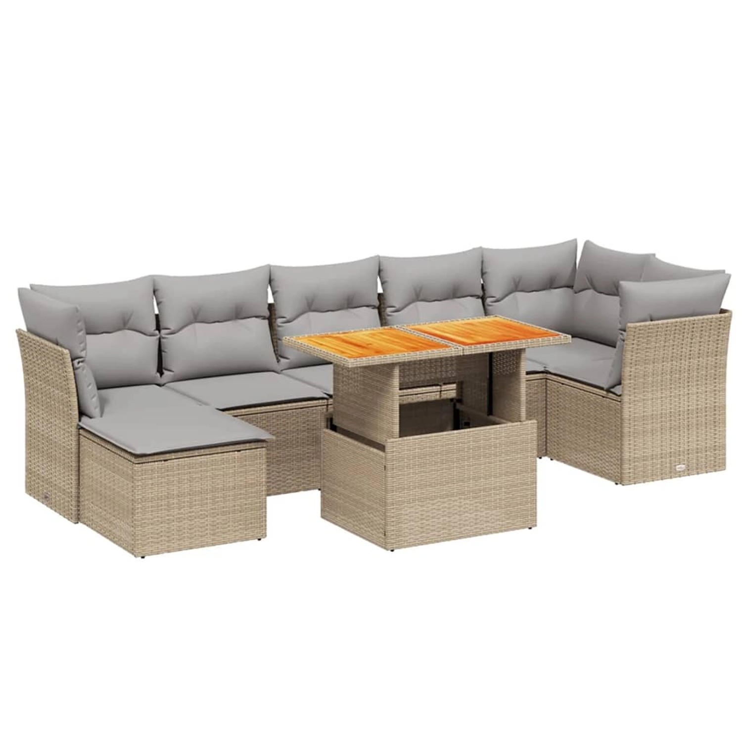 vidaXL 8-tlg Garten-Sofagarnitur mit Kissen Beige Poly Rattan Modell 317 günstig online kaufen