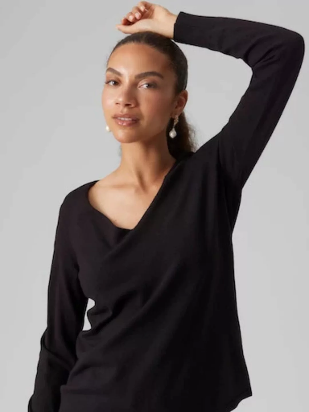 Vero Moda V-Ausschnitt-Pullover VMHAPPINESS LS V-NECK PULLOVER GA BOO günstig online kaufen