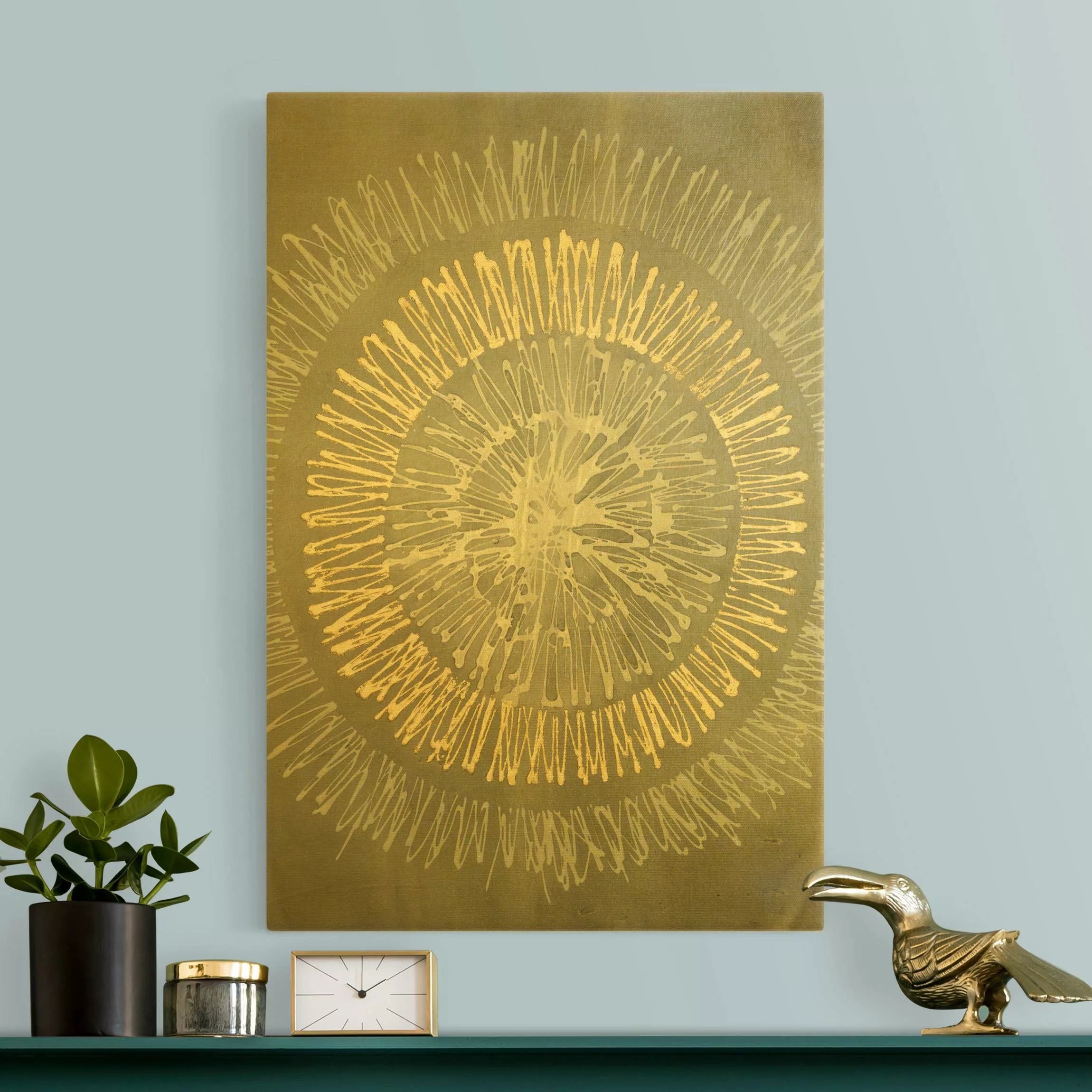 Leinwandbild Gold Polarstern Grau Gold II günstig online kaufen