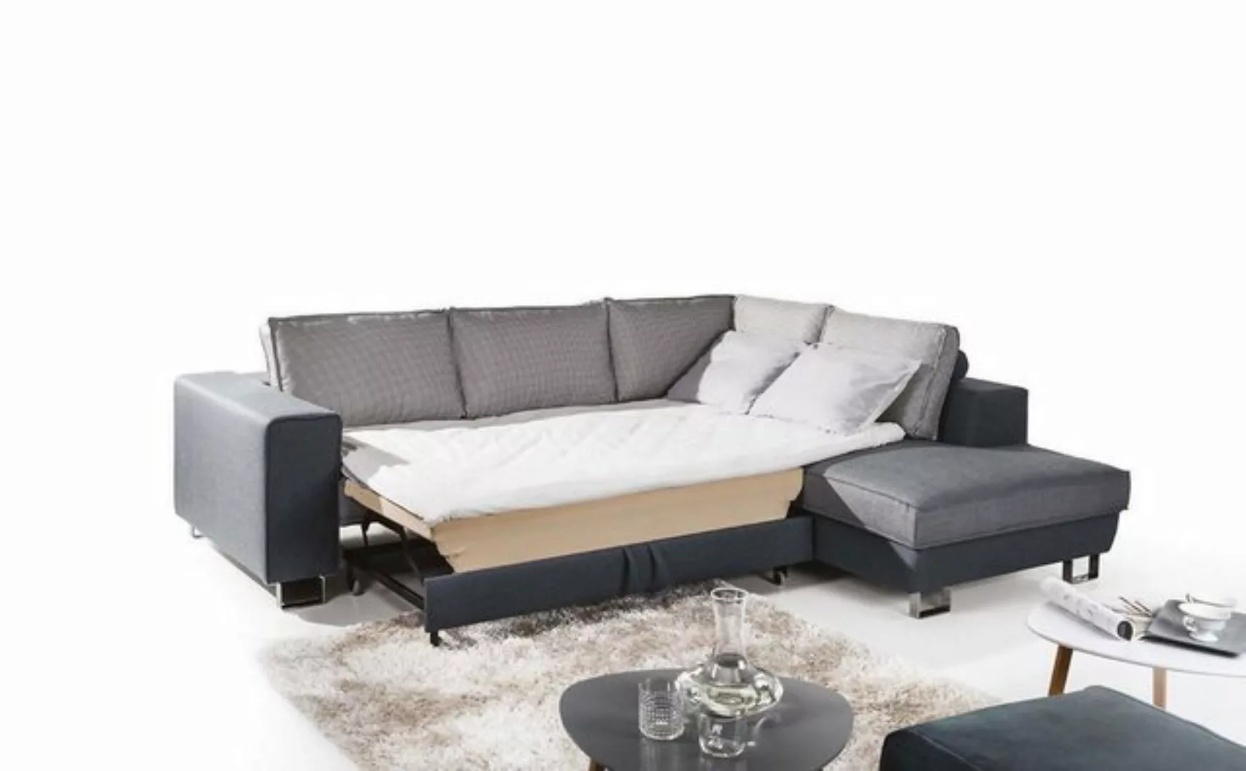 JVmoebel Ecksofa Modernes Schlafsofa Sofa Couch Polster Bettfunktion Kasten günstig online kaufen