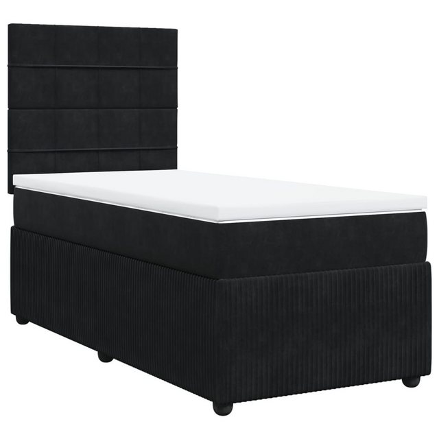 vidaXL Boxspringbett, Boxspringbett mit Matratze Schwarz 90x190 cm Samt günstig online kaufen