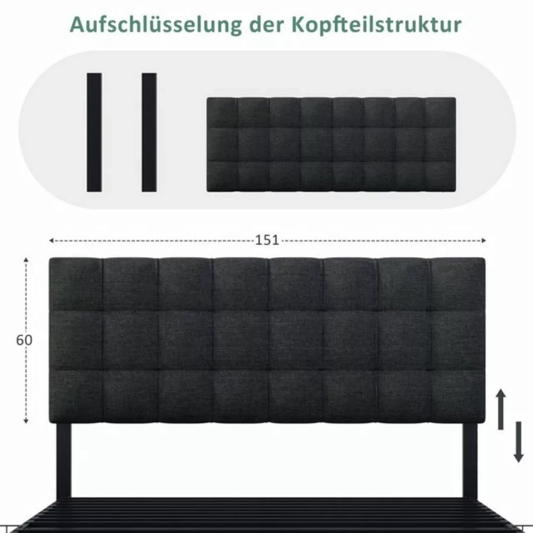 BlingBin Polsterbett Doppelbett mit 4 Schubladen & Federkernmatratze (1er S günstig online kaufen