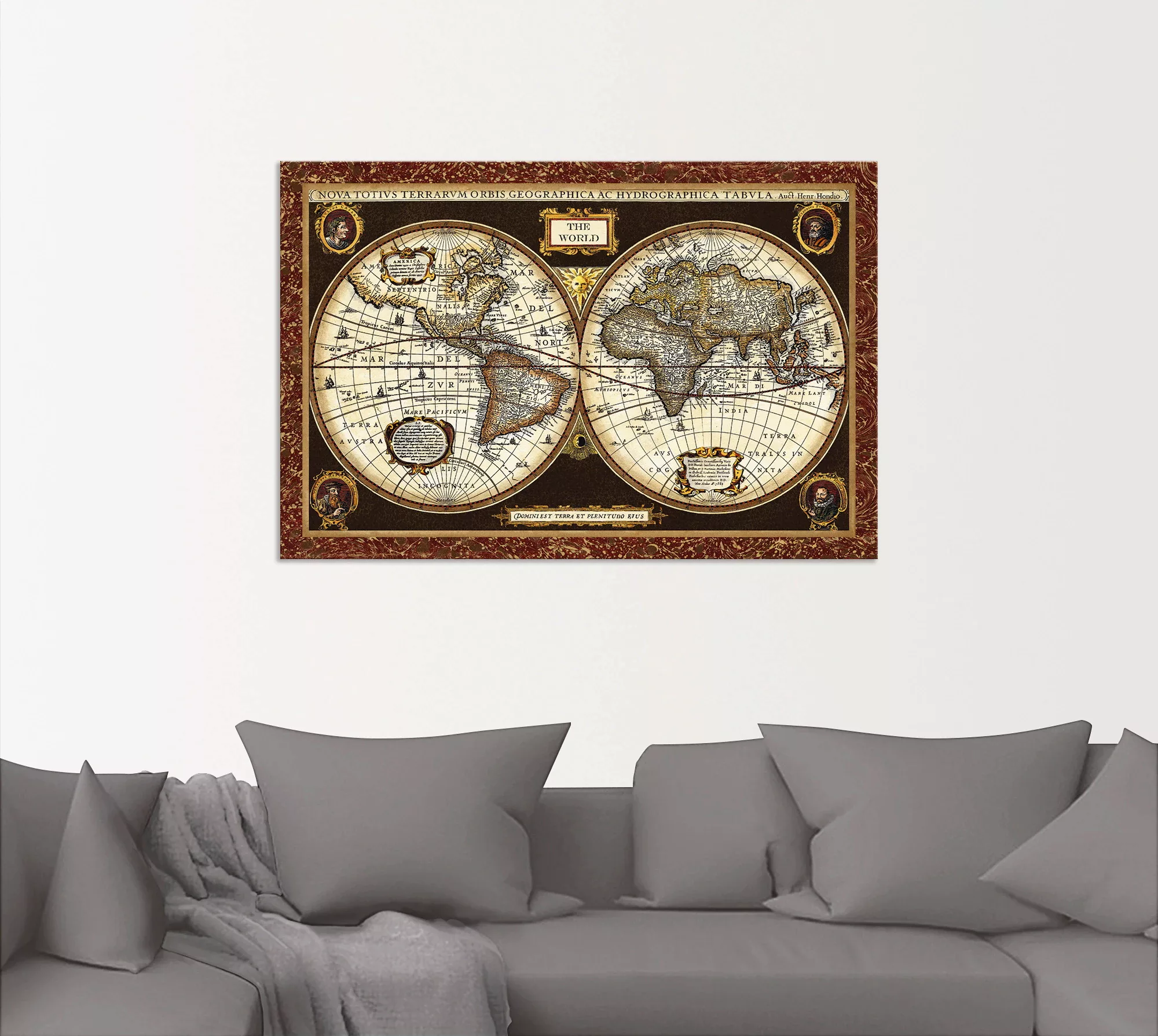 Artland Wandbild »Weltkarte«, Landkarten, (1 St.), als Alubild, Outdoorbild günstig online kaufen