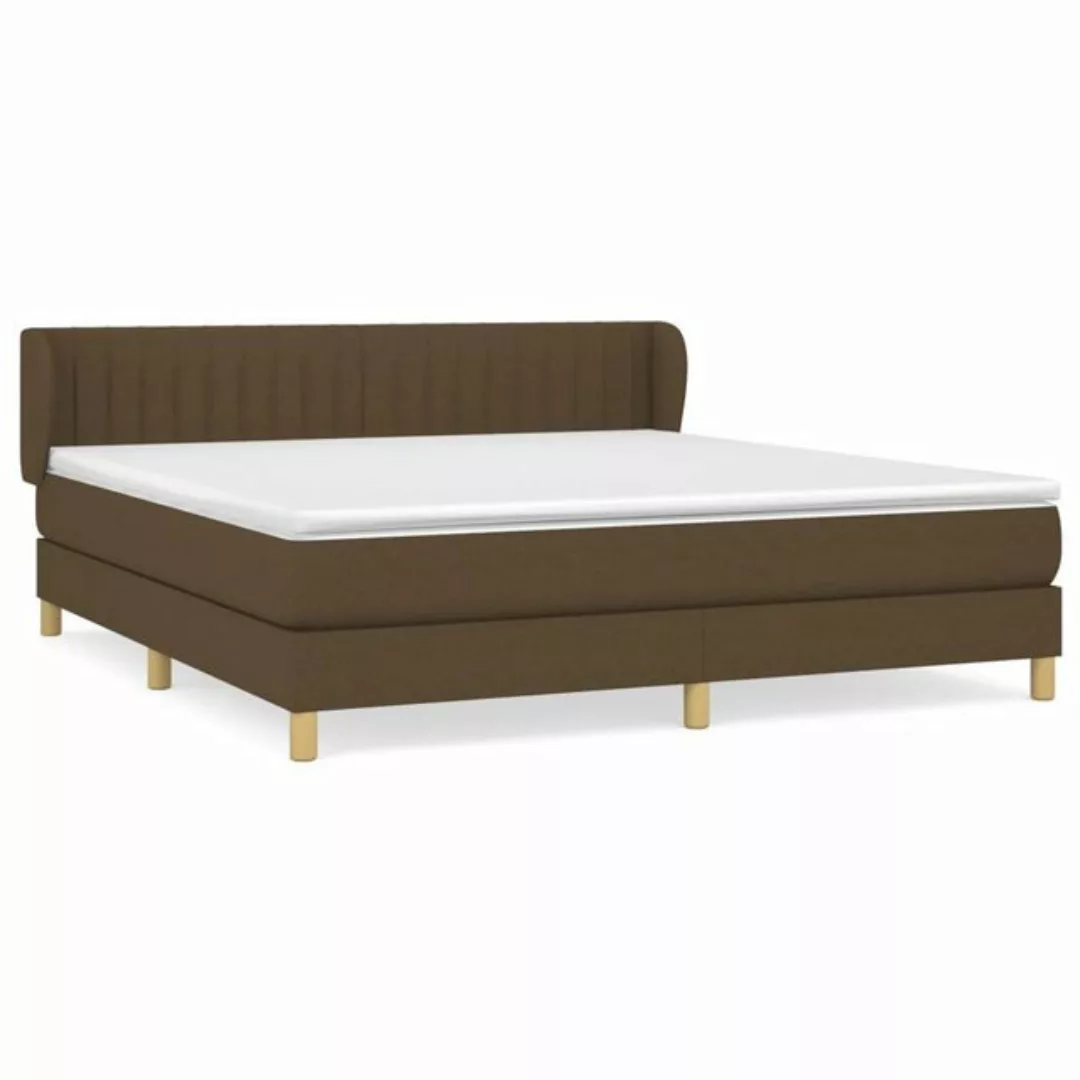 vidaXL Boxspringbett Boxspringbett mit Matratze Dunkelbraun 180x200 cm Stof günstig online kaufen