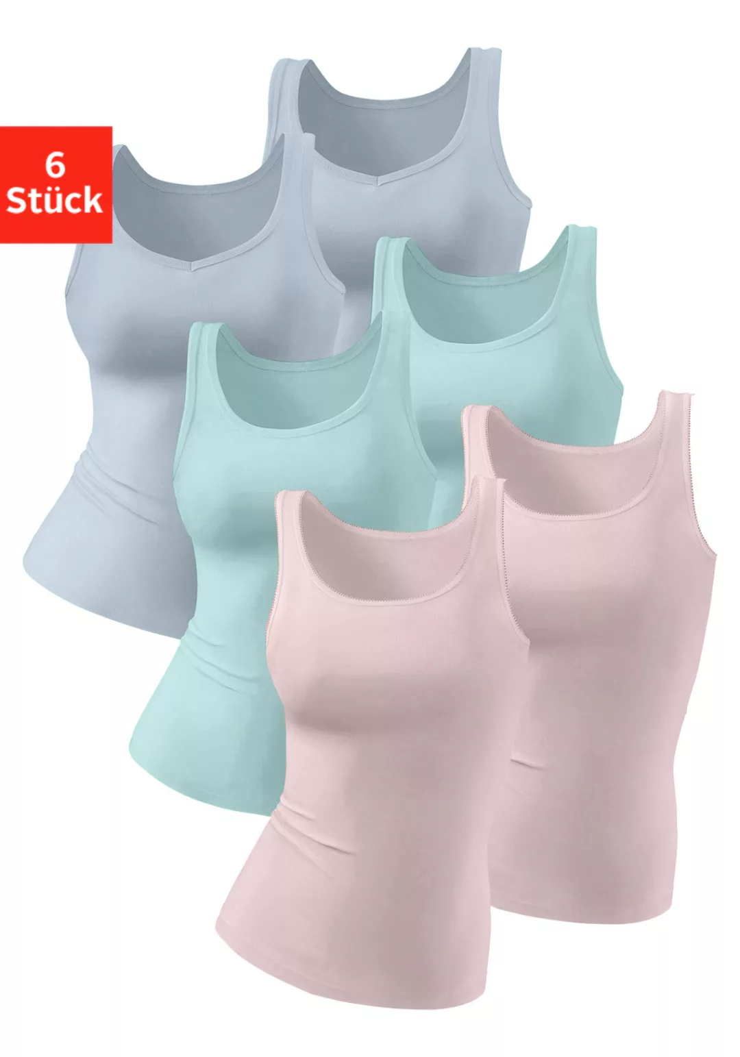 petite fleur Achselhemd, (6er-Pack), aus reiner Baumwolle, Tanktop, Unterzi günstig online kaufen