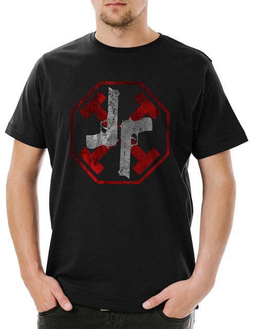 Urban Backwoods Print-Shirt Gun Kata Herren T-Shirt Symbol Sign Logo Insigi günstig online kaufen