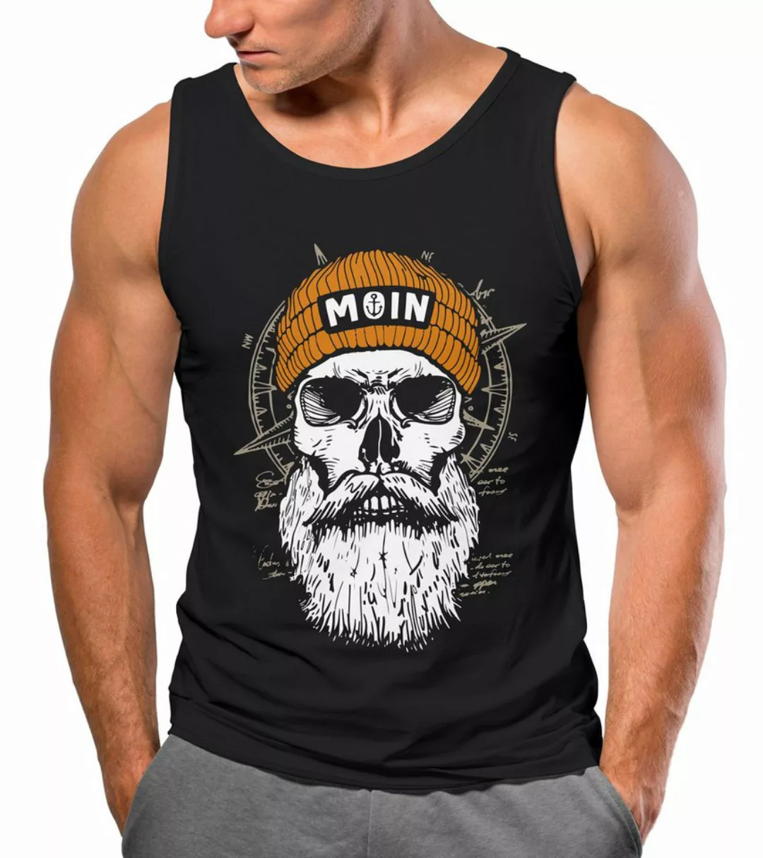 Neverless Tanktop Herren Tank-Top Printshirt Moin Skull Windrose Kompass To günstig online kaufen