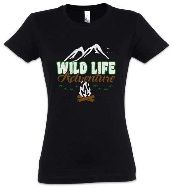 Urban Backwoods Print-Shirt Wild Life Adventure Logo Damen T-Shirt Outdoor günstig online kaufen